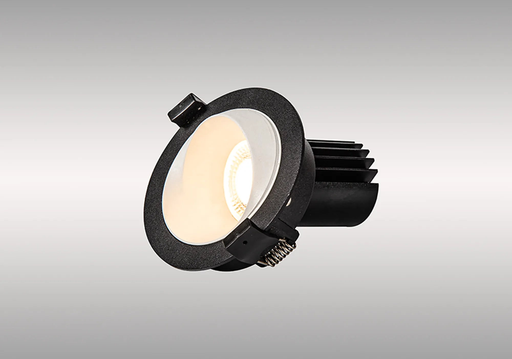 DM202464  Bonia 12 Powered by Tridonic 12W 1200lm 4000K 36° LED Engine,350mA Black/White 27° Angled Round Downlight , DRIVER NOT INC. 5yrs Warranty